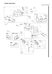 Cylinder Head Diagram and Parts List for 44N677-0065-G1  Briggs and Stratton Engine